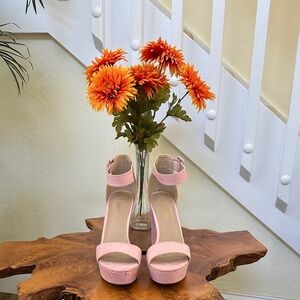 Elegant Pink Platform Sandals